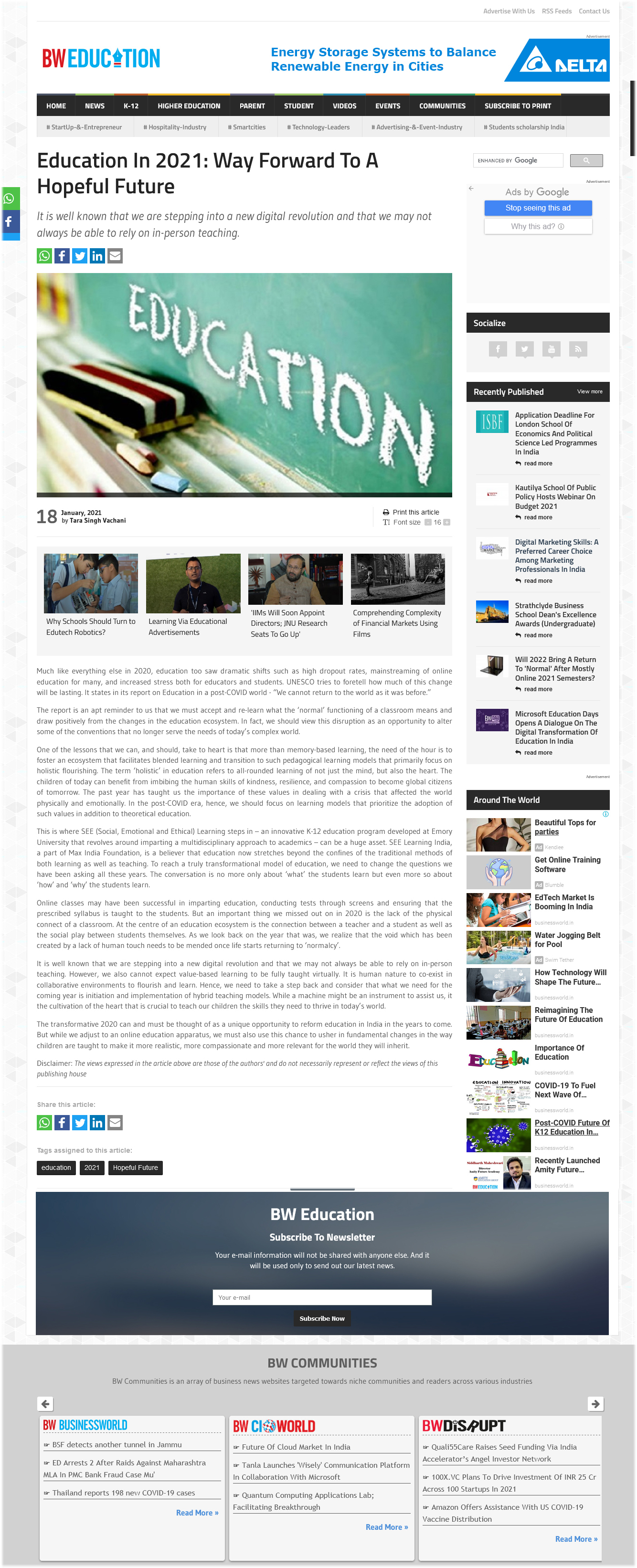 Education In 2021: Way Forward To A Hopeful Future